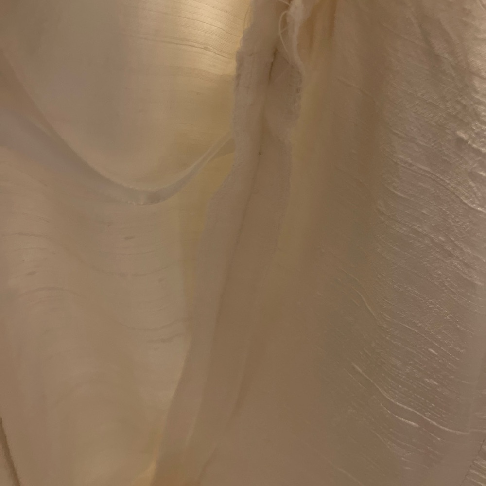 VTG CHRISTIAN DIOR Silk Wedding Dress W/ Gathered Sleeves + Button Back 26”W - Picture 13 of 13